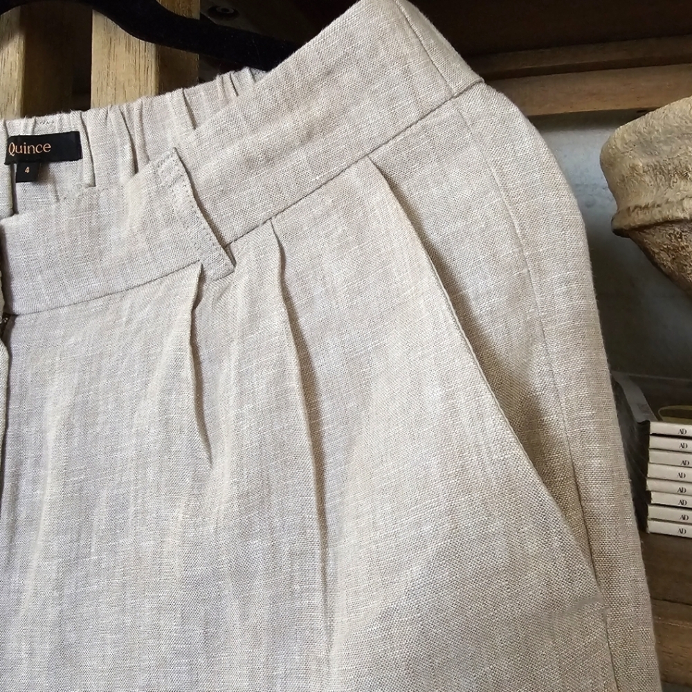 Quince Natural Linen Wide Leg Trouser Size M - Picture 4 of 9